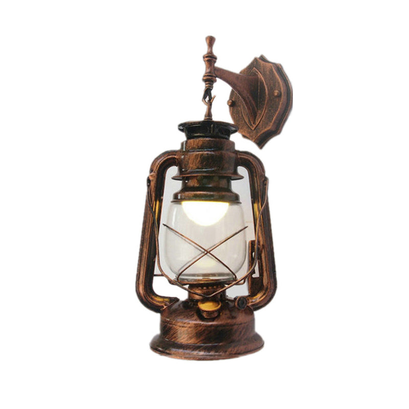 Transparent Glass Kerosene Lantern Wall Lighting Nautical Hallway Wall Mount Lamp Clearhalo 'Art deco wall lights' 'Cast Iron' 'Glass' 'Industrial wall lights' 'Industrial' 'Middle century wall lights' 'Modern' 'Rustic wall lights' 'Tiffany' 'Traditional wall lights' 'Wall Lamps & Sconces' 'Wall Lights' Lighting' 2466636