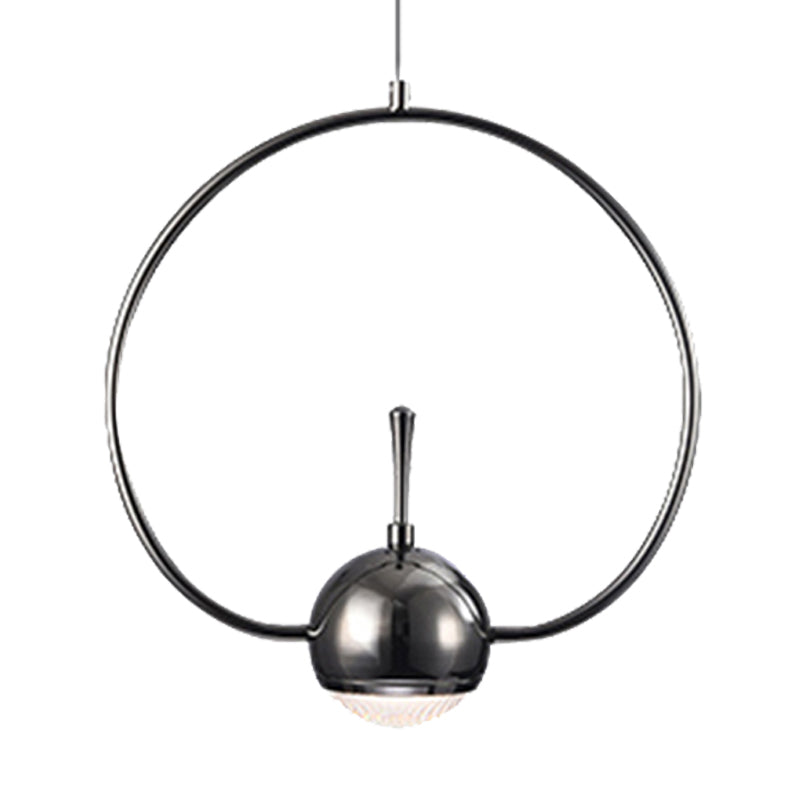 Rectangular/Triangular/Circular Wire Frame Ceiling Pendant Contemporary Metal 1 Light Chrome/Gold Pendant Light Fixture for Bedroom Clearhalo 'Ceiling Lights' 'Modern Pendants' 'Modern' 'Pendant Lights' 'Pendants' Lighting' 246667