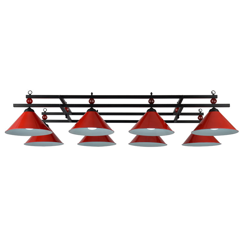 Industrial Conical Island Lamp Metal Pendant Ceiling Light with Decorative Billiards 8 Red Clearhalo 'Ceiling Lights' 'Island Lights' Lighting' 2466676