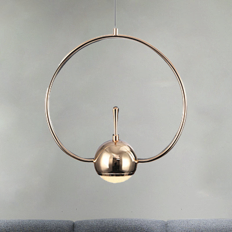 Rectangular/Triangular/Circular Wire Frame Ceiling Pendant Contemporary Metal 1 Light Chrome/Gold Pendant Light Fixture for Bedroom Gold B Clearhalo 'Ceiling Lights' 'Modern Pendants' 'Modern' 'Pendant Lights' 'Pendants' Lighting' 246672