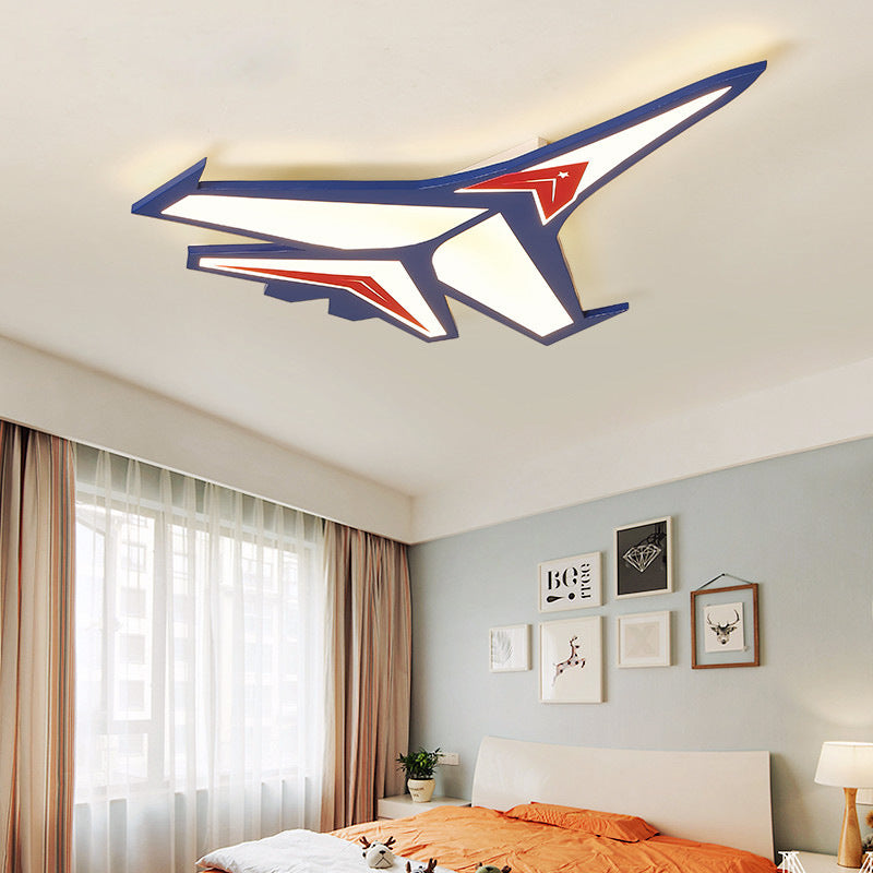 Navy Blue Airplane Flush Ceiling Light Cartoon Acrylic LED Flush Mount for Child Room Clearhalo 'Ceiling Lights' 'Close To Ceiling Lights' 'Close to ceiling' 'Flush mount' Lighting' 2466795