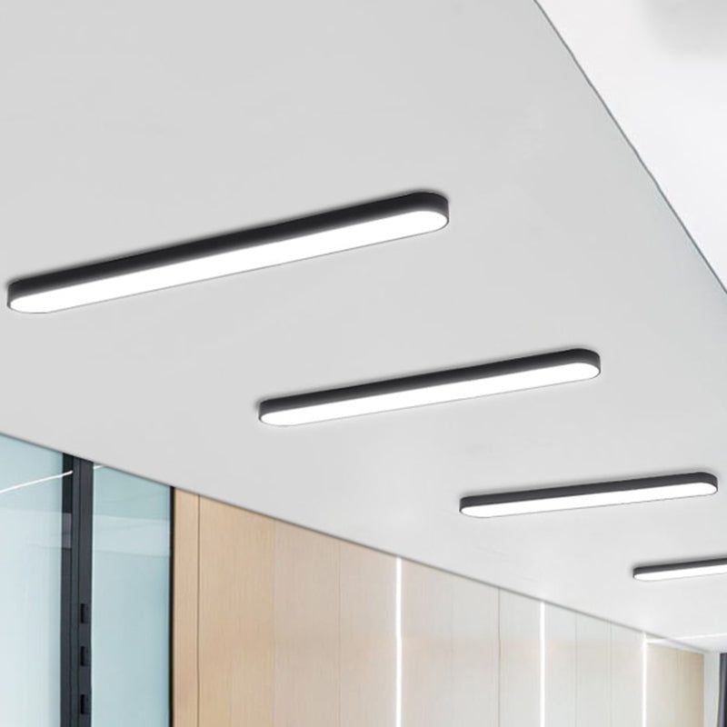 Elliptical Meeting Room Ceiling Flush Light Aluminum Minimalistic LED Flush Mount Lamp Clearhalo 'Ceiling Lights' 'Close To Ceiling Lights' 'Close to ceiling' 'Flush mount' Lighting' 2466850