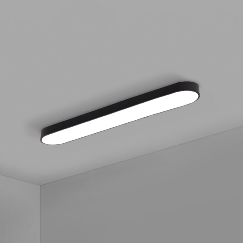 Elliptical Meeting Room Ceiling Flush Light Aluminum Minimalistic LED Flush Mount Lamp Black 36" Clearhalo 'Ceiling Lights' 'Close To Ceiling Lights' 'Close to ceiling' 'Flush mount' Lighting' 2466852