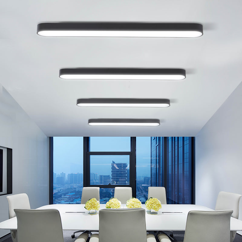 Elliptical Meeting Room Ceiling Flush Light Aluminum Minimalistic LED Flush Mount Lamp Clearhalo 'Ceiling Lights' 'Close To Ceiling Lights' 'Close to ceiling' 'Flush mount' Lighting' 2466853