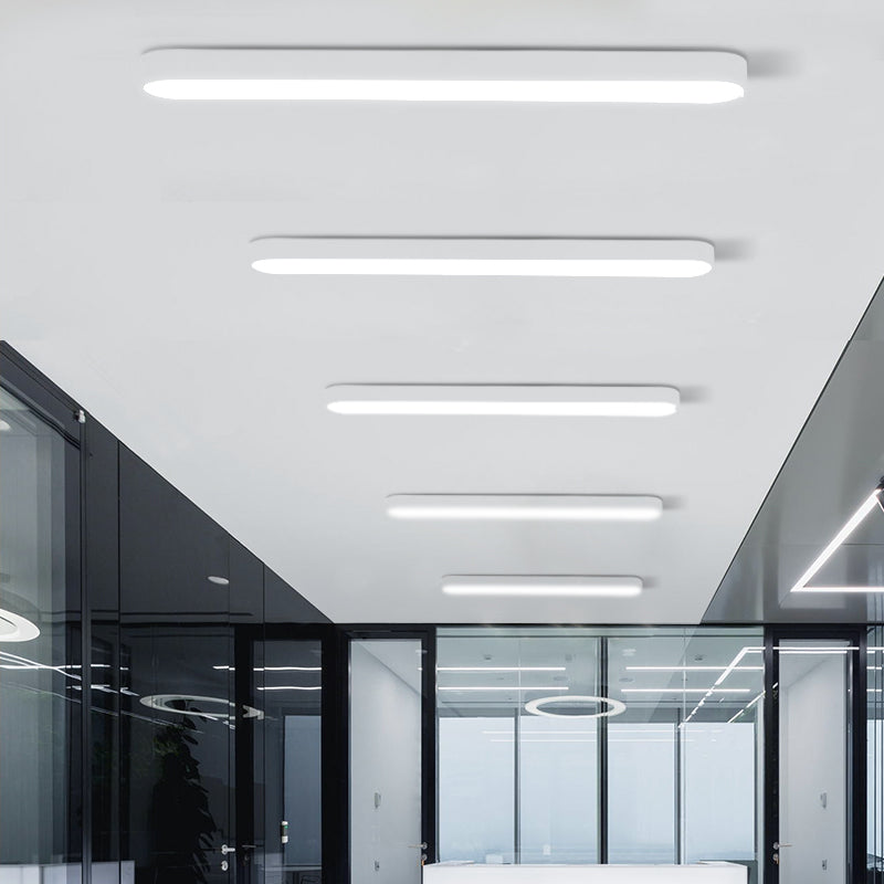 Elliptical Meeting Room Ceiling Flush Light Aluminum Minimalistic LED Flush Mount Lamp Clearhalo 'Ceiling Lights' 'Close To Ceiling Lights' 'Close to ceiling' 'Flush mount' Lighting' 2466857