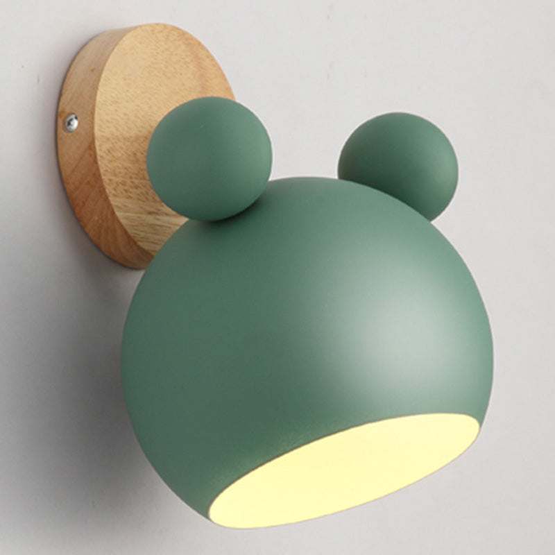 Rotatable Shade Metal Wall Mounted Reading Light Macaron Style 1-Light Wall Lamp for Bedroom Green Mouse Clearhalo 'Wall Lamps & Sconces' 'Wall Lights' Lighting' 2466978