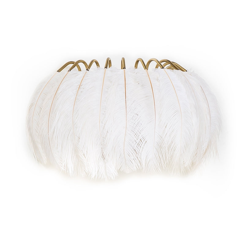 Feather Shaded Wall Mount Light Minimalist Wall Sconce Light Fixture for Living Room Clearhalo 'Wall Lamps & Sconces' 'Wall Lights' Lighting' 2467122_4847ffe7-0c79-4d46-9eb0-bf1e464812c4