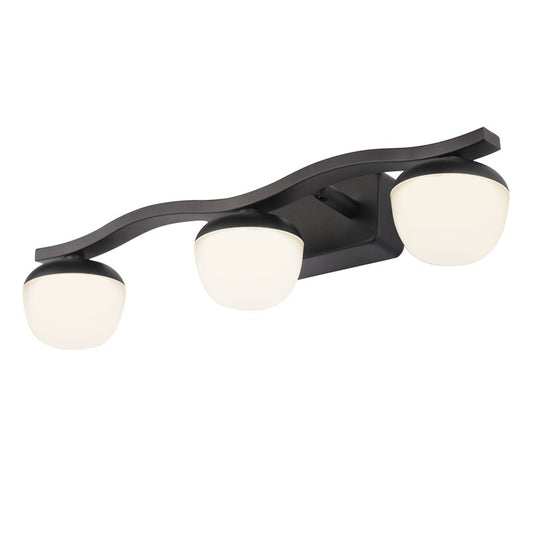 Acrylic Bowl Vanity Light Fixture Minimalist Black LED Wall Sconce Lighting for Bath Clearhalo 'Modern wall lights' 'Modern' 'Vanity Lights' 'Wall Lights' Lighting' 2467164