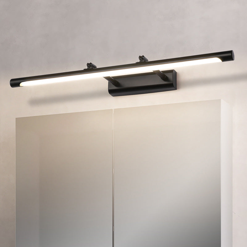 Tube LED Vanity Sconce Light Simple Metallic Bathroom Wall Mounted Light Fixture Black Arms Clearhalo 'Modern wall lights' 'Modern' 'Vanity Lights' 'Wall Lights' Lighting' 2467170