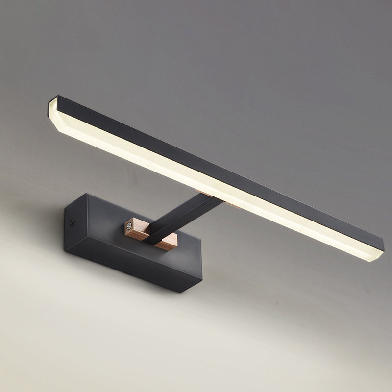 Modernism Linear Wall Vanity Light Acrylic Bathroom LED Wall Sconce Lighting Fixture Black Clearhalo 'Modern wall lights' 'Modern' 'Vanity Lights' 'Wall Lights' Lighting' 2467188