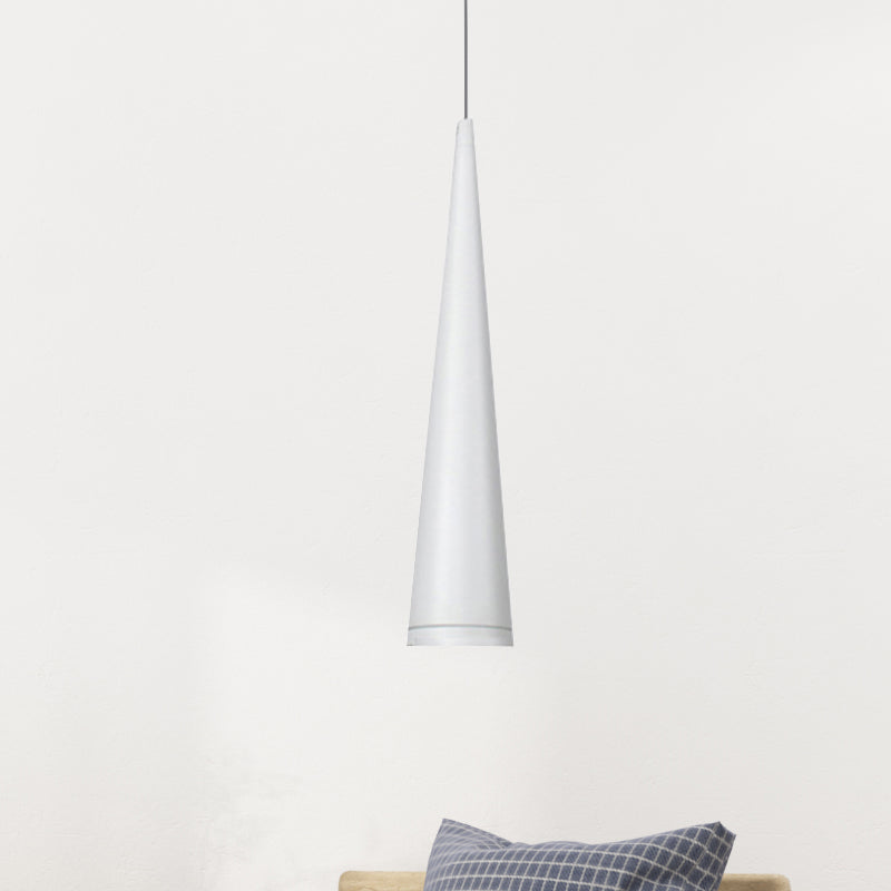 White/Black Tapered Ceiling Light Metal Minimalist LED Pendant Light Fixture in White/Warm/Neutral Clearhalo 'Ceiling Lights' 'Modern Pendants' 'Modern' 'Pendant Lights' 'Pendants' Lighting' 246720