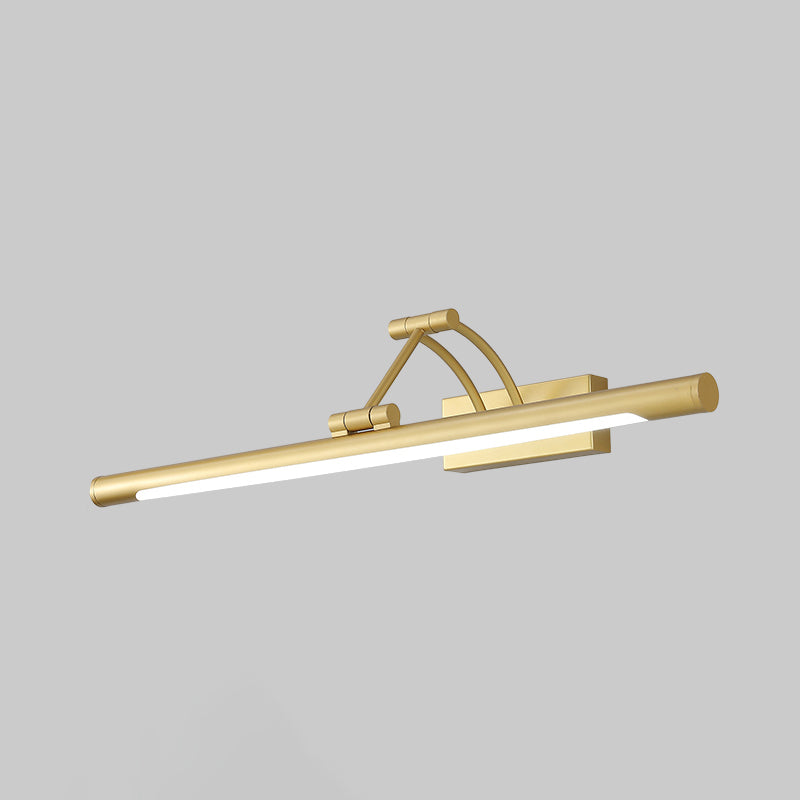 Minimalist Tube Shaped Vanity Light Fixture Acrylic LED Wall Mount Lamp with 3-Joint Swing Arm Gold Clearhalo 'Vanity Lights' 'Wall Lights' Lighting' 2467218