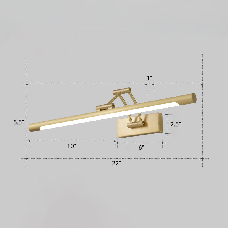 Minimalist Tube Shaped Vanity Light Fixture Acrylic LED Wall Mount Lamp with 3-Joint Swing Arm Clearhalo 'Vanity Lights' 'Wall Lights' Lighting' 2467230