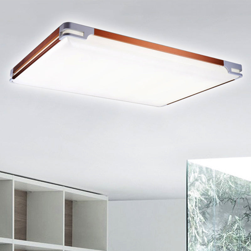 Thin Acrylic Ceiling Light Fixture Simplicity 20.5"/25"/35" Wide LED Brown Flushmount Lighting Brown 35" Clearhalo 'Ceiling Lights' 'Close To Ceiling Lights' 'Close to ceiling' 'Flush mount' Lighting' 246744