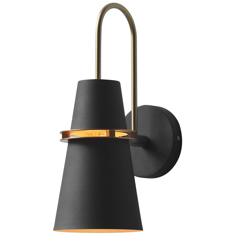 Nordic Horn Shaped Wall Mount Lighting Metal 1 Head Bedroom Reading Lamp with Slit Black Clearhalo 'Wall Lamps & Sconces' 'Wall Lights' Lighting' 2467490