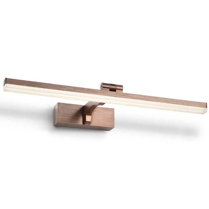 Aluminum Linear LED Vanity Wall Light Fixture Minimalistic Swingable Picture Lamp Brown 23.5" Clearhalo 'Modern wall lights' 'Modern' 'Vanity Lights' 'Wall Lights' Lighting' 2467579