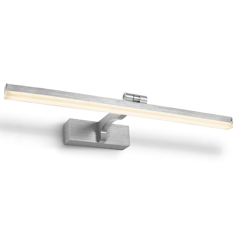 Aluminum Linear LED Vanity Wall Light Fixture Minimalistic Swingable Picture Lamp Silver 23.5" Clearhalo 'Modern wall lights' 'Modern' 'Vanity Lights' 'Wall Lights' Lighting' 2467582