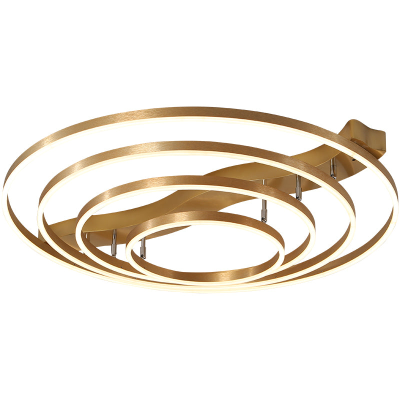 Brass Multi-Ring Flushmount Light Simplicity LED Metal Ceiling Flush Light for Living Room Clearhalo 'Ceiling Lights' 'Close To Ceiling Lights' 'Close to ceiling' Lighting' 2467682