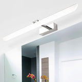 Swivelable Linear Bathroom Wall Mount Lamp Acrylic Modernist LED Vanity Light Fixture Chrome Clearhalo 'Modern wall lights' 'Modern' 'Vanity Lights' 'Wall Lights' Lighting' 2467771