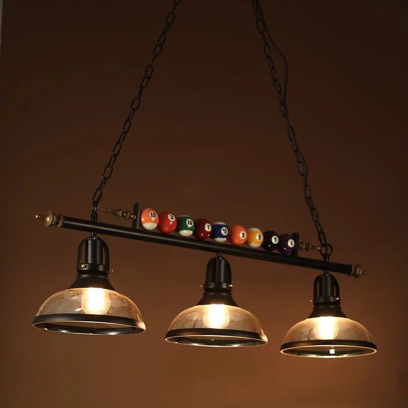 Bowl Shade Billiards Light Industrial Style Metal Island Light Fixture for Restaurant 3 Cognac Clearhalo 'Ceiling Lights' 'Island Lights' Lighting' 2467807