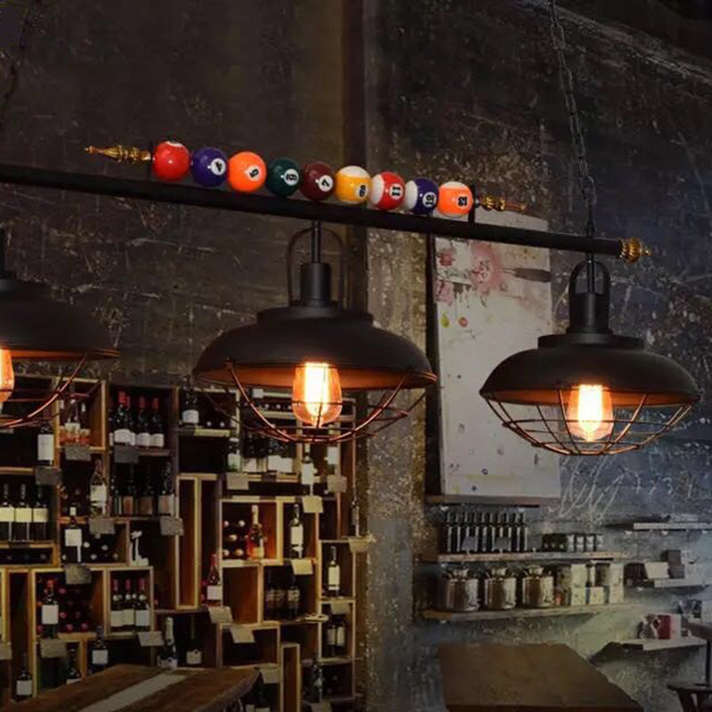 Bowl Shade Billiards Light Industrial Style Metal Island Light Fixture for Restaurant Clearhalo 'Ceiling Lights' 'Island Lights' Lighting' 2467814