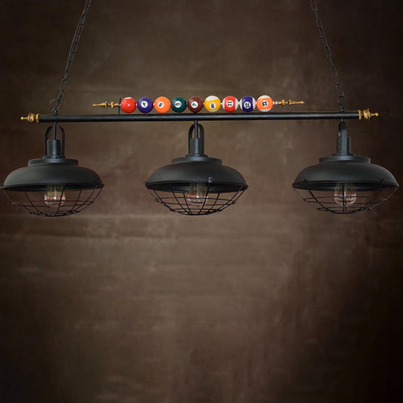 Bowl Shade Billiards Light Industrial Style Metal Island Light Fixture for Restaurant Clearhalo 'Ceiling Lights' 'Island Lights' Lighting' 2467815