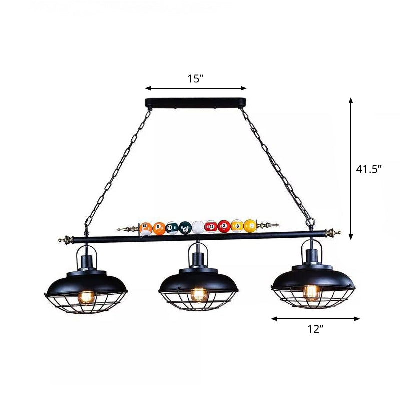 Bowl Shade Billiards Light Industrial Style Metal Island Light Fixture for Restaurant Clearhalo 'Ceiling Lights' 'Island Lights' Lighting' 2467817