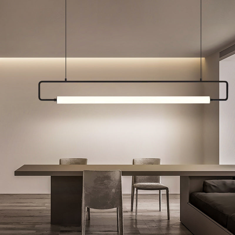 Metal Rectangle over Island Lighting Modern LED Ceiling Suspension Lamp ...