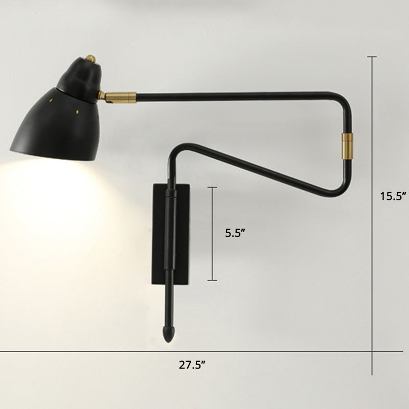 Metal Angled Shade Wall Light Postmodern 1-Light Extendable Task Wall Lamp for Studio Clearhalo 'Cast Iron' 'Glass' 'Industrial' 'Modern wall lights' 'Modern' 'Tiffany' 'Traditional wall lights' 'Wall Lamps & Sconces' 'Wall Lights' Lighting' 2467886