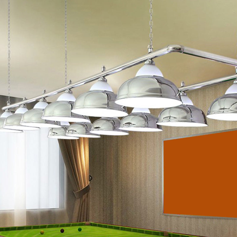 Metal Mirrored Bowl Island Pendant Light Industrial Billiard Room Suspended Lighting Fixture 12 Silver Clearhalo 'Ceiling Lights' 'Island Lights' Lighting' 2467980