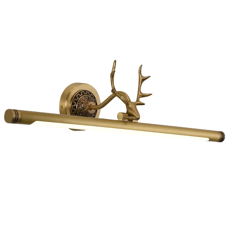 Rustic Antler Wall Lamp Metal Rotatable LED Tube Vanity Light Fixture for Bathroom Clearhalo 'Vanity Lights' 'Wall Lights' Lighting' 2468236