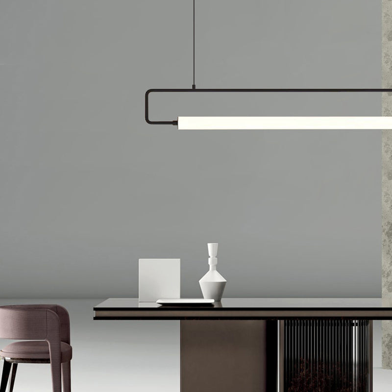 Rectangular Dining Room Island Pendant Metal Minimalism LED Hanging Ceiling Light Clearhalo 'Ceiling Lights' 'Island Lights' Lighting' 2468256