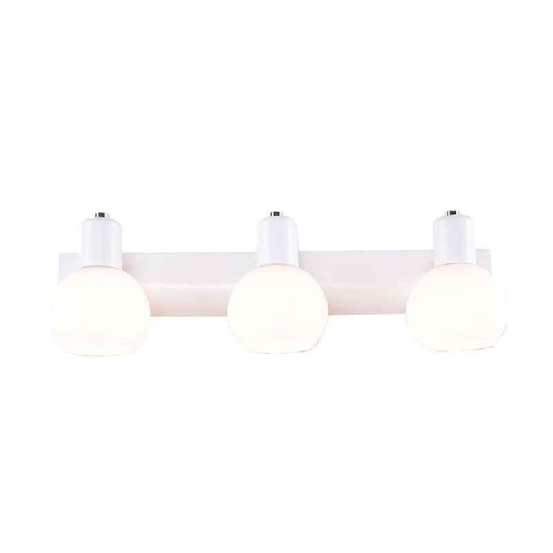 Dome Bath Vanity Light Fixture Minimalistic Satin Opal Glass Wall Mounted Lighting Clearhalo 'Vanity Lights' 'Wall Lights' Lighting' 2468328