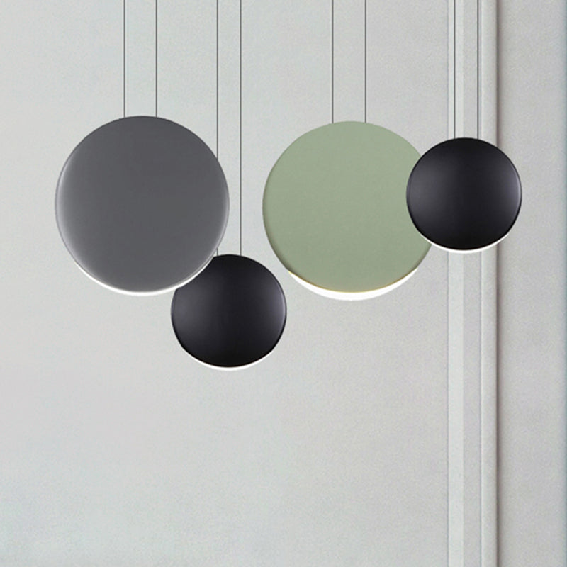 Round Cluster Pendant Light Post Modern Resin 3/4/5 Lights Black-Grey-Green Multi Light Pendant in Warm/White Light 4 Black-Grey-Green Clearhalo 'Ceiling Lights' 'Modern Pendants' 'Modern' 'Pendant Lights' 'Pendants' Lighting' 246836