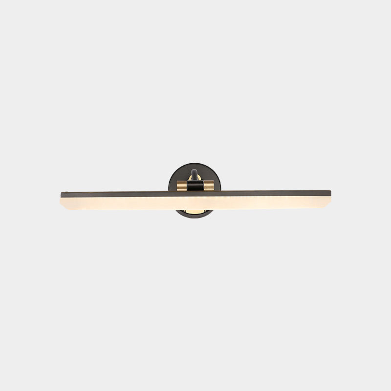 Swing Arm LED Bath Bar Minimalism Acrylic Wall Mounted Vanity Light for Bathroom Black 18" Curved Clearhalo 'Cast Iron' 'Glass' 'Industrial' 'Modern wall lights' 'Modern' 'Tiffany' 'Traditional wall lights' 'Vanity Lights' 'Wall Lights' Lighting' 2468505