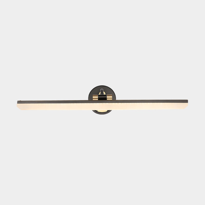 Swing Arm LED Bath Bar Minimalism Acrylic Wall Mounted Vanity Light for Bathroom Black 23" Curved Clearhalo 'Cast Iron' 'Glass' 'Industrial' 'Modern wall lights' 'Modern' 'Tiffany' 'Traditional wall lights' 'Vanity Lights' 'Wall Lights' Lighting' 2468507