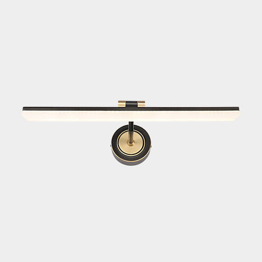 Swing Arm LED Bath Bar Minimalism Acrylic Wall Mounted Vanity Light for Bathroom Black 23" Arc Clearhalo 'Cast Iron' 'Glass' 'Industrial' 'Modern wall lights' 'Modern' 'Tiffany' 'Traditional wall lights' 'Vanity Lights' 'Wall Lights' Lighting' 2468508