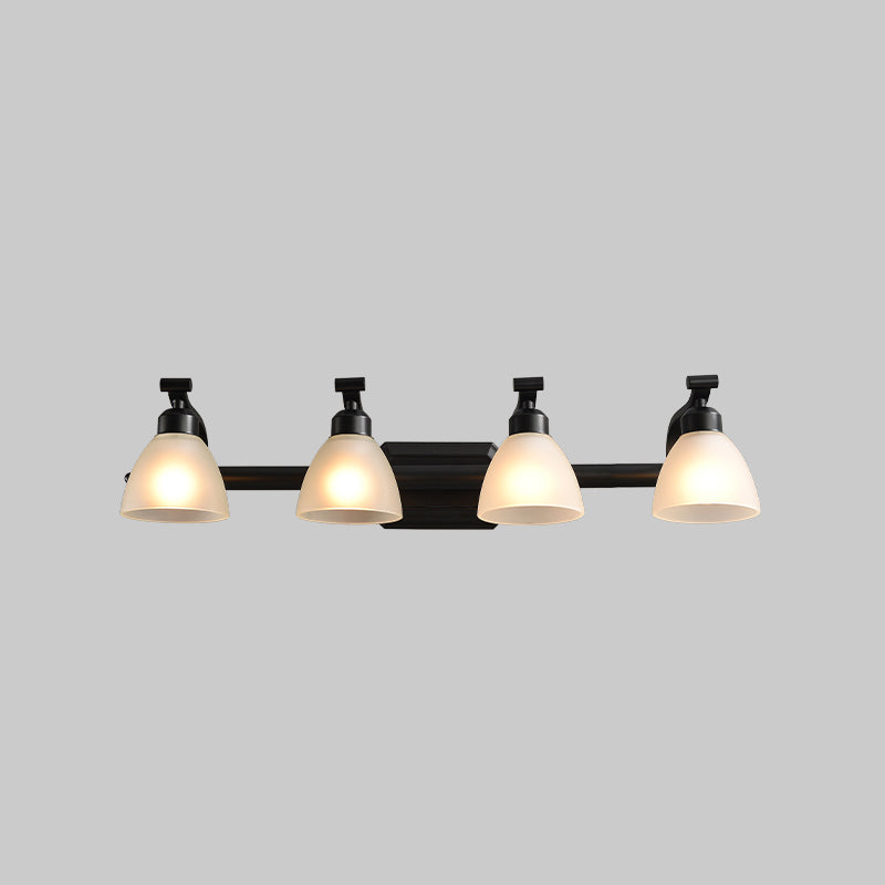 Black Finish Vanity Lamp Countryside Opal Frosted Glass Bell Wall Sconce Lighting for Bathroom 4.0 Black Clearhalo 'Vanity Lights' 'Wall Lights' Lighting' 2468518