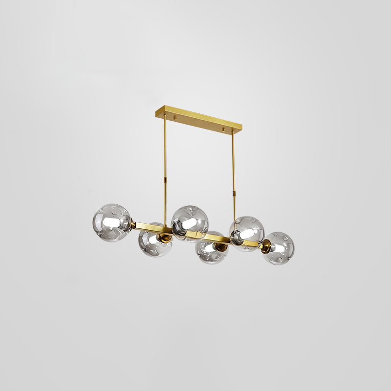 Bubbles Restaurant Island Pendant Light Glass Postmodernism Hanging Light Fixture 6 Gold Smoke Grey Clearhalo 'Ceiling Lights' 'Island Lights' Lighting' 2468541