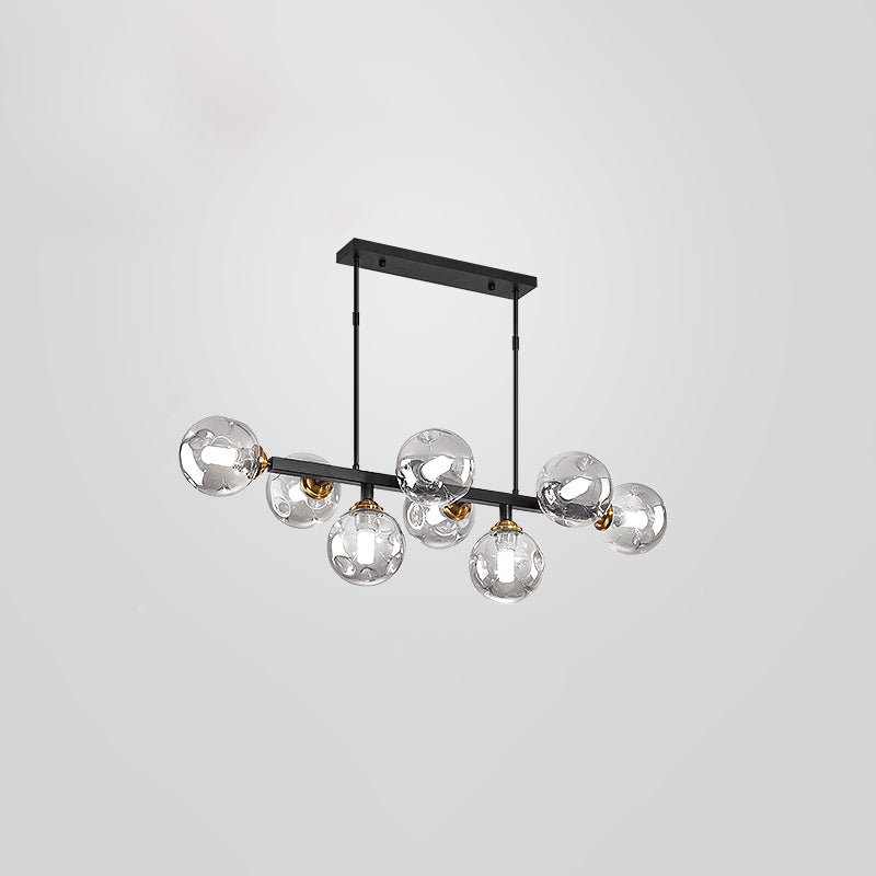 Bubbles Restaurant Island Pendant Light Glass Postmodernism Hanging Light Fixture 8 Black Smoke Grey Clearhalo 'Ceiling Lights' 'Island Lights' Lighting' 2468545