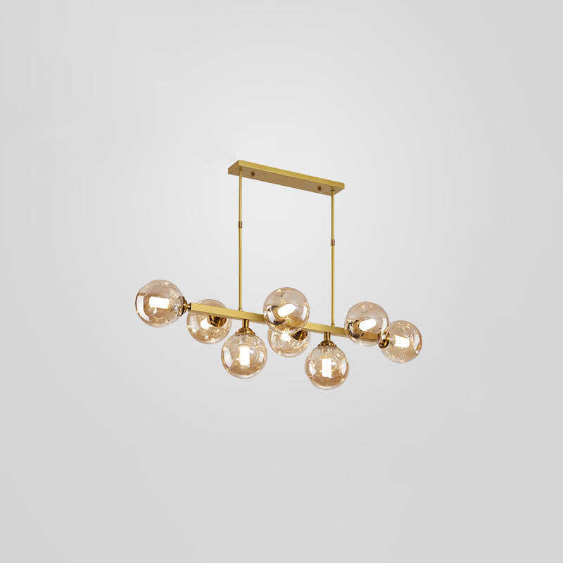 Bubbles Restaurant Island Pendant Light Glass Postmodernism Hanging Light Fixture 8 Gold Amber Clearhalo 'Ceiling Lights' 'Island Lights' Lighting' 2468549