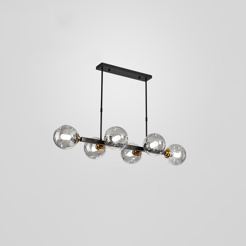 Bubbles Restaurant Island Pendant Light Glass Postmodernism Hanging Light Fixture 6 Black Smoke Grey Clearhalo 'Ceiling Lights' 'Island Lights' Lighting' 2468551