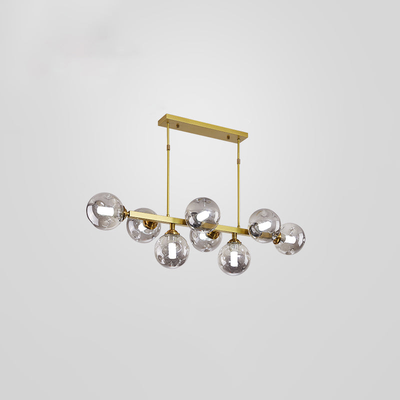 Bubbles Restaurant Island Pendant Light Glass Postmodernism Hanging Light Fixture 8 Gold Smoke Grey Clearhalo 'Ceiling Lights' 'Island Lights' Lighting' 2468553