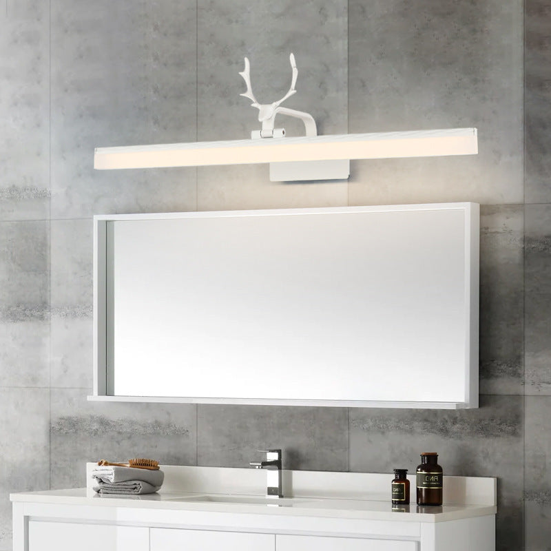 Linear LED Vanity Mirror Light Country Style Acrylic Adjustable Wall Sconce Lighting White Clearhalo 'Vanity Lights' 'Wall Lights' Lighting' 2468643