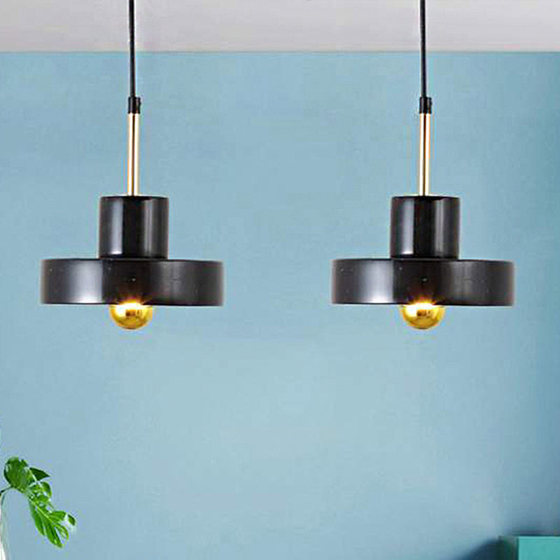 Drum Pendant Lamp Contemporary Marble 1 Light Black/White/Pink Hanging Ceiling Light Fixture for Bedroom Clearhalo 'Ceiling Lights' 'Modern Pendants' 'Modern' 'Pendant Lights' 'Pendants' Lighting' 246881