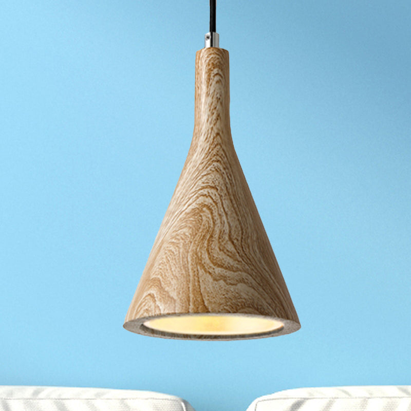 Trumpet Pendant Ceiling Light Nordic Cement 1 Light Black/White/Brown Hanging Light Clearhalo 'Ceiling Lights' 'Modern Pendants' 'Modern' 'Pendant Lights' 'Pendants' Lighting' 246916