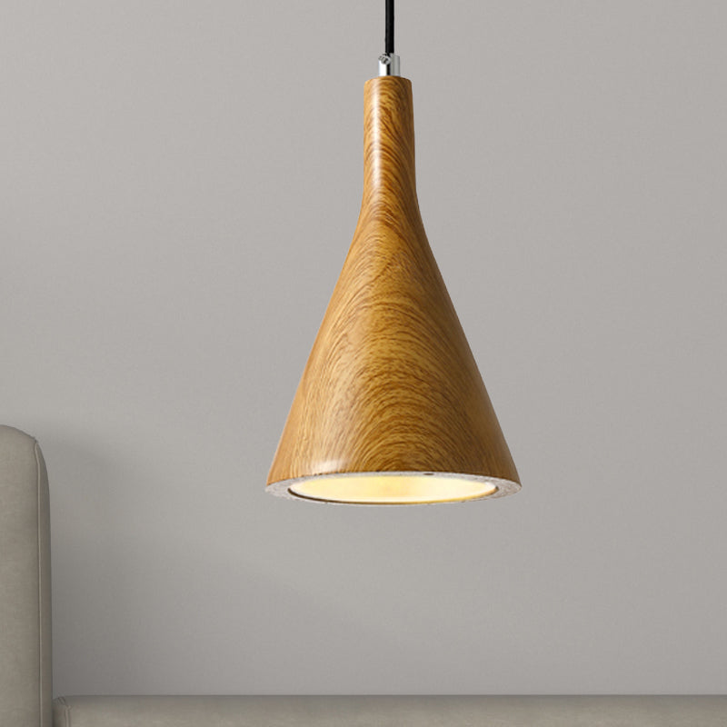 Trumpet Pendant Ceiling Light Nordic Cement 1 Light Black/White/Brown Hanging Light Clearhalo 'Ceiling Lights' 'Modern Pendants' 'Modern' 'Pendant Lights' 'Pendants' Lighting' 246918