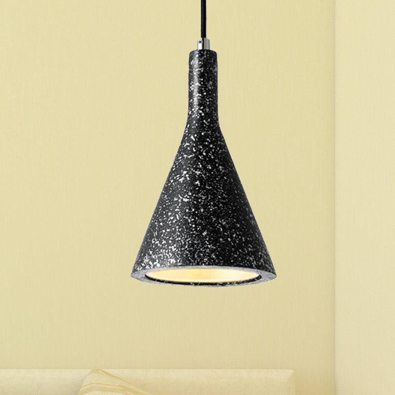 Trumpet Pendant Ceiling Light Nordic Cement 1 Light Black/White/Brown Hanging Light Clearhalo 'Ceiling Lights' 'Modern Pendants' 'Modern' 'Pendant Lights' 'Pendants' Lighting' 246924