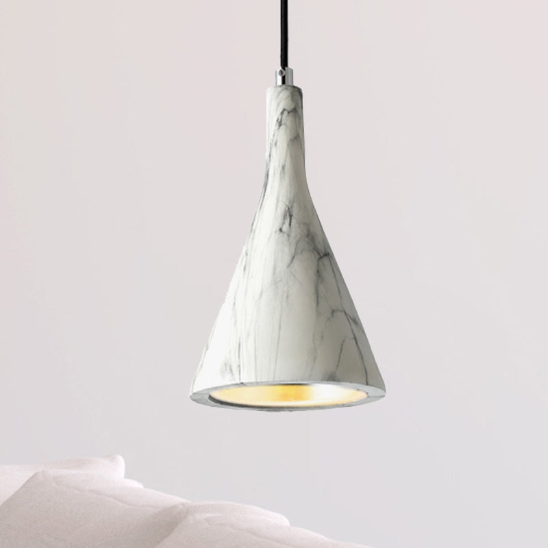 Trumpet Pendant Ceiling Light Nordic Cement 1 Light Black/White/Brown Hanging Light Clearhalo 'Ceiling Lights' 'Modern Pendants' 'Modern' 'Pendant Lights' 'Pendants' Lighting' 246926