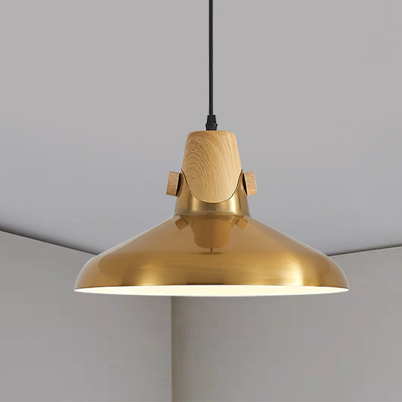 Dome Metal Pendant Lighting Modern 1 Light Brass Hanging Lamp Kit for Restaurant, 8.5"/14" Wide Clearhalo 'Ceiling Lights' 'Modern Pendants' 'Modern' 'Pendant Lights' 'Pendants' Lighting' 246934